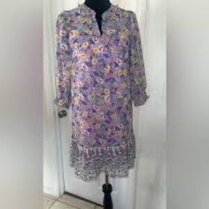Collective Concepts Floral Ruffle Hem Dress Size M